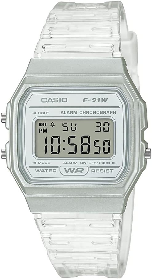 F91W Series | Digital Watch | Water Resistant | LED Light | 1/100 SEC Stopwatch | Regular Time Keeping (HR, Min, SEC, PM, Date, Day) | Daily Alarm | Lightweight | 7 Year Battery